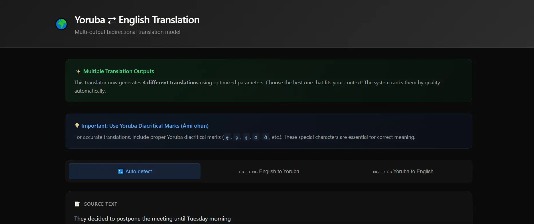 Bidirectional Yoruba-English Neural Translation